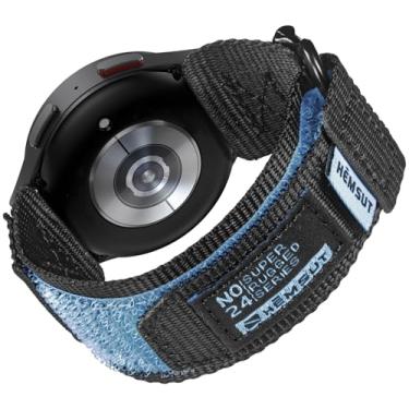 Imagem de DAVILANE Pulseira esportiva de nylon resistente Hook & Loop compatível com Amazfit Balance 2/Balance, Bip 6/Bip 5, Cheetah/Cheetah Pro, GTR 4/GTR 3 Pro/GTR 3/GTR 2 eSIM/GTR 2e/GTR 47 mm, Preto/azul, L