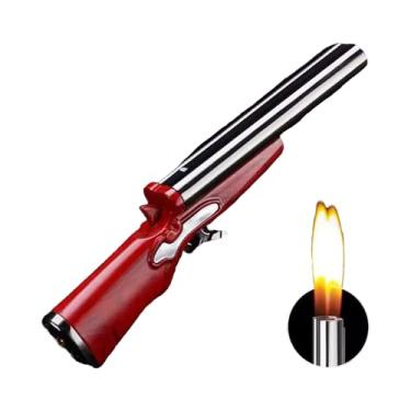 Imagem de Isqueiro estendido com botão de pressão fácil para idosos ou idosos, isqueiros a gás multiuso, varinha estendida recarregável, luz piloto, velas, cozinha, lareira, fogão (sem combustível dentro)