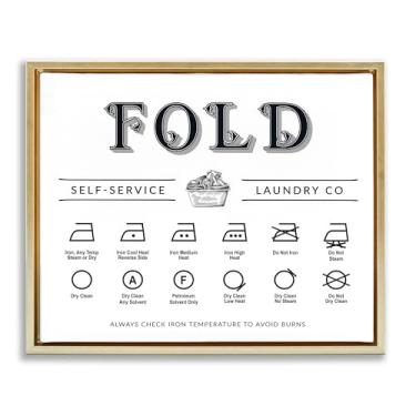 Imagem de Stupell Industries Quadro de símbolos de dobra e ferro moldura dourada flutuante arte de parede design por Lettered and Lined, 17 x 21