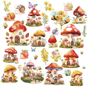 Imagem de CRASPIRE 8 folhas 8 estilos decalque janela cogumelo caracol flor borboleta cogumelo casa primavera vidro impermeável janela porta adesivo aderente decoração para quarto sala de estar escada casa loja