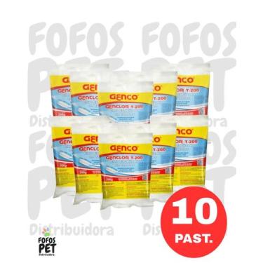 Imagem de Kit 10 Pastilhas Cloro Genclor T200 Para Piscinas - Genco