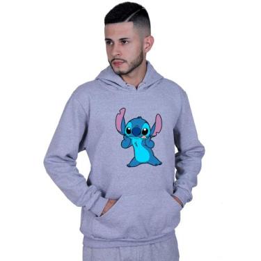 Imagem de Moletom Unissex Canguru Lilo Stitch Linguinha - Lafre, Cinza, GG