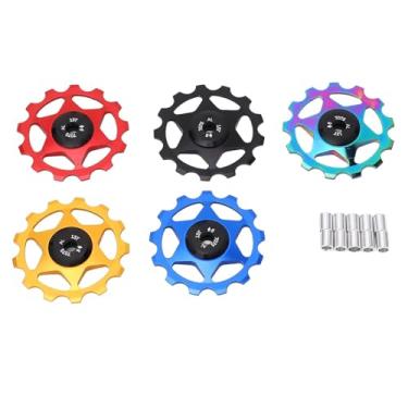 Imagem de Traseiro desviador polia bicicleta guia rolo roda alumínio liga traseira desviador roda polia para Road Bike 5pcs leve durável suave passeio fácil instalação (13t)