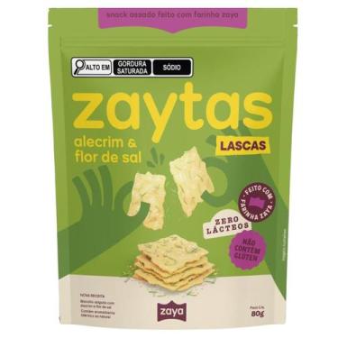 Imagem de Zaytas Alecrim e Flor de Sal Lascas Crocantes Vegana 80g, Alecrim e Fl