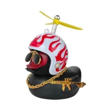 Imagem de Capacete De Pato De Borracha Amarelo Para Decoração De Interior De Car