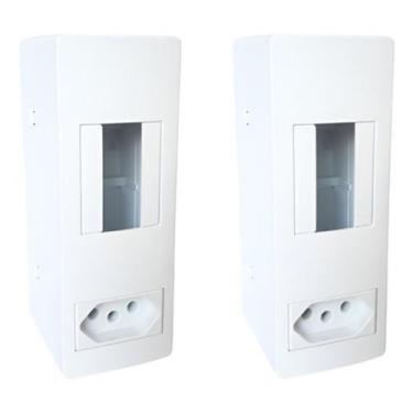 Imagem de Kit 2 Caixa Sobrepor Disjuntor Protecao Tomada 20A Branco - Reue