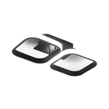 Imagem de Luminária De Teto LED Minimalista Preta Moderna Com Dupla Luz Redonda 