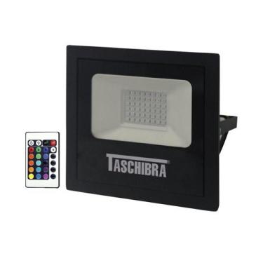 Imagem de Refletor Taschibra Led Tr Slim 20w Rgb Preto Bivolt