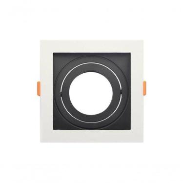 Imagem de Spot Recuado De Embutir Quadrado Par 20 Branco Com Preto Taschibra