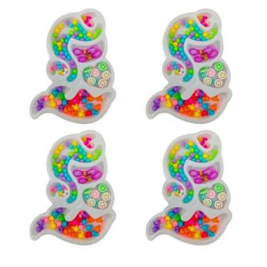 Imagem de 4 kit miçanga infantil para pulseira cordão presente para menina lembr