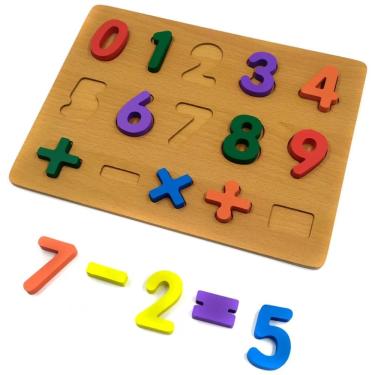 Imagem de Brinquedo Didático para Crianças Com Números Coloridos Mdf