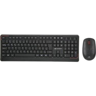 Imagem de Kit Teclado e Mouse Sem Fio C3Tech W70BK Preto