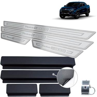 Imagem de Soleira Fiat Toro S-Design Aço Inox Prata Alto Relevo