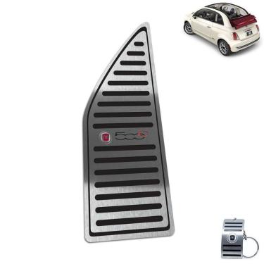 Imagem de Descanso De Pé Em Aço Inox Fiat 500 Cabrio 2012 A 2015 Preto