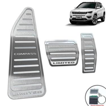 Imagem de Descanso + Pedaleira Aço Inox Jeep Compass Limited Prata