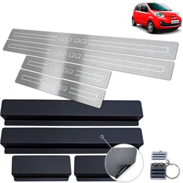 Imagem de Soleiras Chery QQ 2015 a 2020 Prata Baixo Relevo