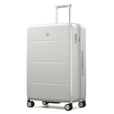 Imagem de Hanke Mala de viagem rígida com roda giratória, leve de policarbonato, Branco fumê, Expandable 26-Inch