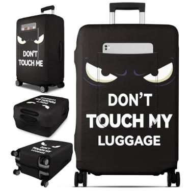 Imagem de Slohif Capa de bagagem para mala de viagem com proteção aprovada pela Tsa – capa grande para viagem elástica capa de bagagem protetora lavável ajuste 45-81 cm, Preto, S-(22-24) Inch, Olhos