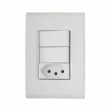 Imagem de Interruptor Simples + Tomada 10a Branca - Conjunto 2 Peças - Linha Liz Tramontina