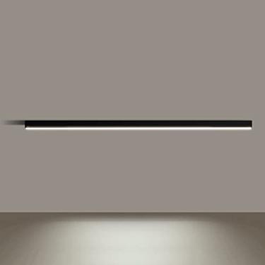 Imagem de Luminária de teto semi-embutida linear minimalista moderna para sala de estar e quarto, lustre de tira longa de 146,5 cm para corredor