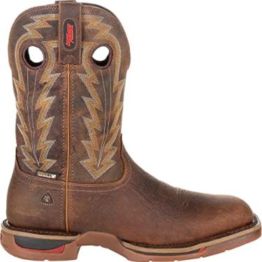 Imagem de ROCKY Bota Western impermeável de 28 cm de longo alcance, Marrom envelhecido, 8 Wide