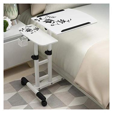 Imagem de Mesa lateral em forma de C, suporte para laptop, mesa dobrável portátil de altura ajustável com cesta lateral para mesa de escritório em casa sobre a cama (cor: 02) (1)