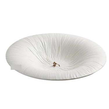 Imagem de URGDWEKJY Bandeja de jantar redonda de cerâmica prato de jantar de cor sólida prato de cozinha criativo restaurante lanche bandeja de sobremesa bacias de sopa prato de legumes prato de jantar (um