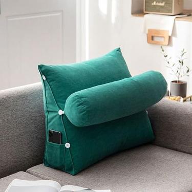 Imagem de HMBLAW Almofada de leitura com suporte lombar com capa removível para sofá, cadeira de apoio, almofada portátil de pelúcia para descanso de mulher grávida, descanso ergonômico e relaxante, leitura