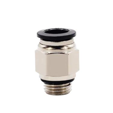Imagem de Conector rápido pneumático PC rosca G preta 1/20.3 cm 1/10.2 cm 3/20.3 cm 1/5.1 cm Bsp rosca externa de zinco conector de ar de água (PC10-G04)