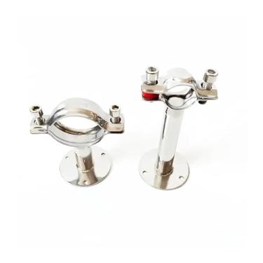 Imagem de 38-40 mm 1-1/5.1 cm 38 mm Clipe de suporte de gancho de tubo com placa de base inoxidável 304 para fabricação de cerveja L = 100 mm