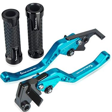 Imagem de WEJUSA Para Vespa GTS 125 250 300 Motocicletas Pegas Guiador CNC Travão Curto Alavanca de Embreagem Granturismo 125 200 S125 S150 Alavanca de Embreagem de Freio de Motocicleta (Cor: Azul celeste)