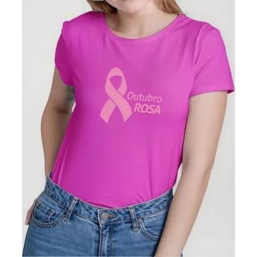 Imagem de  Camiseta Camisa Algodão Feminina Masculina  Campanha Outubro Rosa Pre