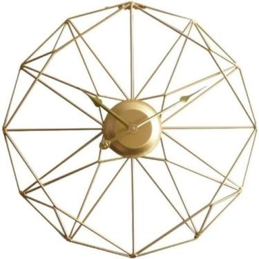 Imagem de WYUYIWH Relógio de parede de arte moderna relógio de parede vintage silencioso sem tique-taque relógio de parede de metal arte simples para sala de estar, escritório, decoração de casa, relógio de