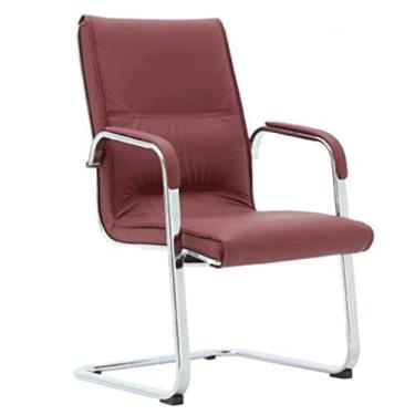 Imagem de TLTDSMYF Cadeiras de secretária de escritório cadeira de escritório com apoio de braços duplos de PU cadeira de secretária confortável cadeira ergonómica para computador armação de metal cadeiras