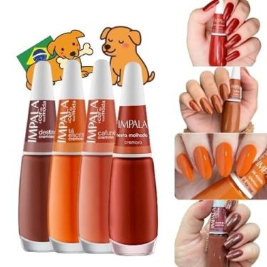Imagem de Kit 10 Esmaltes Impala Vira Lata Caramelo Tons Marrom Chocolate Nude Terrosos (4 Cores)