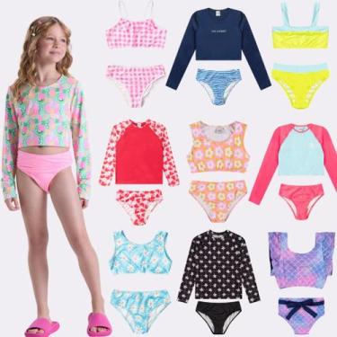 Imagem de Kit Sortido 6 Peças de Roupas Infantis Menina Moda Praia- 3 Tops + 3 C