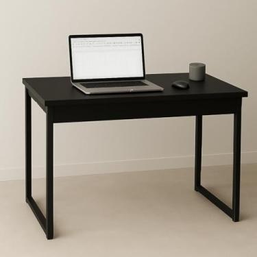Imagem de Mesa de Escritório Moderna com Estrutura Reforçada e Design Funcional – Ideal para Home Office, Estudo e Trabalho Diário (PRETO/PRETO)