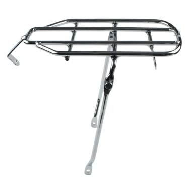 Imagem de harayaa Suporte traseiro para bicicleta, porta-bagagem, equipamento de ciclismo resistente, suporte para cesto de bicicleta prateado