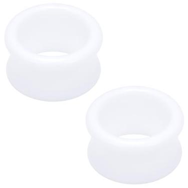 Imagem de Ocptiy Tampões de ouvido de acrílico vazados de 6G-50 mm para mulheres e homens, alargador, alargador, alargador, alargador, piercing, joia corporal, preto, branco, transparente, 1 par, 12mm = 1/2