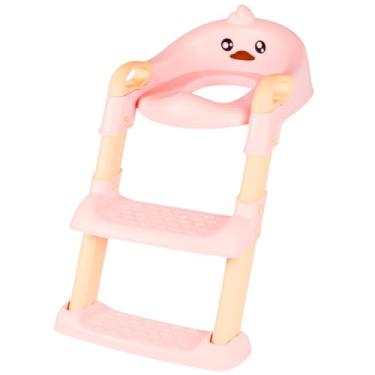 Imagem de Assento Redutor para Crianças Pintinho Rosa C/Escada - Castela