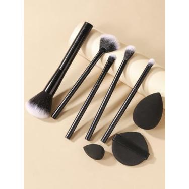 Imagem de Conjunto de 8 peças de 5 pincéis de maquiagem e esponjas de maquiagem para maquiagem diária no rosto