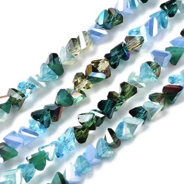 Imagem de 100 contas de vidro triangulares galvanizadas 3,5 mm contas de cristal facetadas turquesa para colar faça você mesmo, pulseira, brincos, joias, artesanato