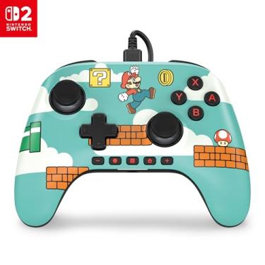 Imagem de PowerA Controle Advantage com Fio para Nintendo Switch 2 - Mario Time, Licenciado, Efeitos Hall, Botões Mapeáveis, Pro Controller, Botão-C, Controles de Áudio