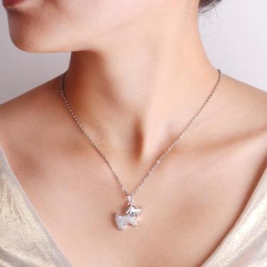 Imagem de Colar para amantes de animais de estimação, lindo colar com pingente de cachorrinho brincalhão para mulheres, colar de presente de animal ajustável e acessível, joia atenciosa para mãe, namorada ou