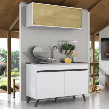 Imagem de Armário De Compacta 2 Peças Multimóveis Branco/preto