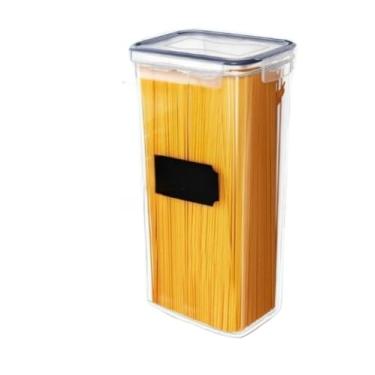 Imagem de Potes HerméTicos Acrilico,Kit 15 Potes HerméTicos Mantimentos Quadrado Cozinha Tampa Trava Recipientes de OrganizaçãO