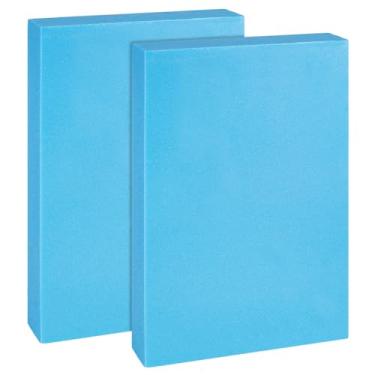 Imagem de BENECREAT 2 peças de placa de espuma, folhas retangulares de espuma de 30 x 19 x 5 cm para artesanato DIY, materiais de arte, escultura, modelagem, arranjos florais (azul celeste)