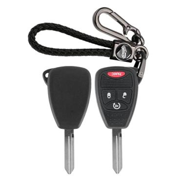 Imagem de ontto Controle remoto de entrada sem chave de substituição para Jeep Compass 2007-2018 / Patriot 2012-2017 / Wrangler 2007-2018, FCC ID OHT692713AA OHT692427AA, 315 MHZ, 2 peças com Keycahin