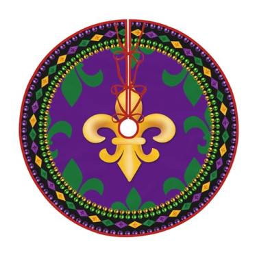 Imagem de Saia para árvore de carnaval de 76 cm Carnaval de Lis tapete de árvore de inverno para decoração de árvore de Natal