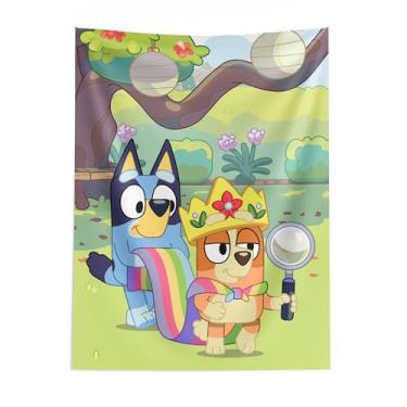 Imagem de Northwest Tapeçaria de parede Bluey Queen Bingo, pôster de tecido, arte de parede, 101,6 x 144,8 cm